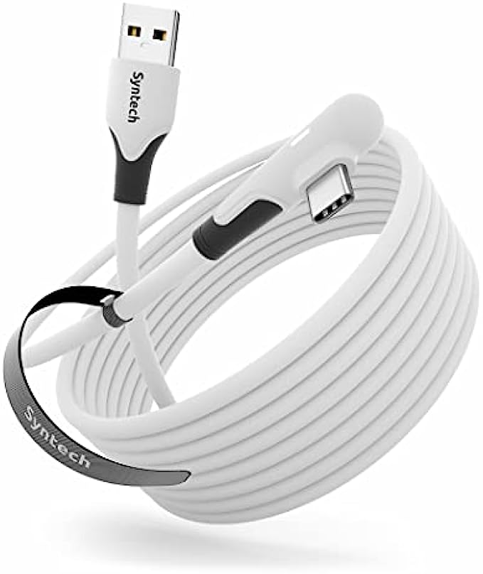 Syntech Link Cable 16FT Compatible with Oculus/Meta Quest 2 Accessories VR Headset, High Speed Data Transfer Cord USB 3.0 Cable Type C LED Light for Gaming PC/Steam VR