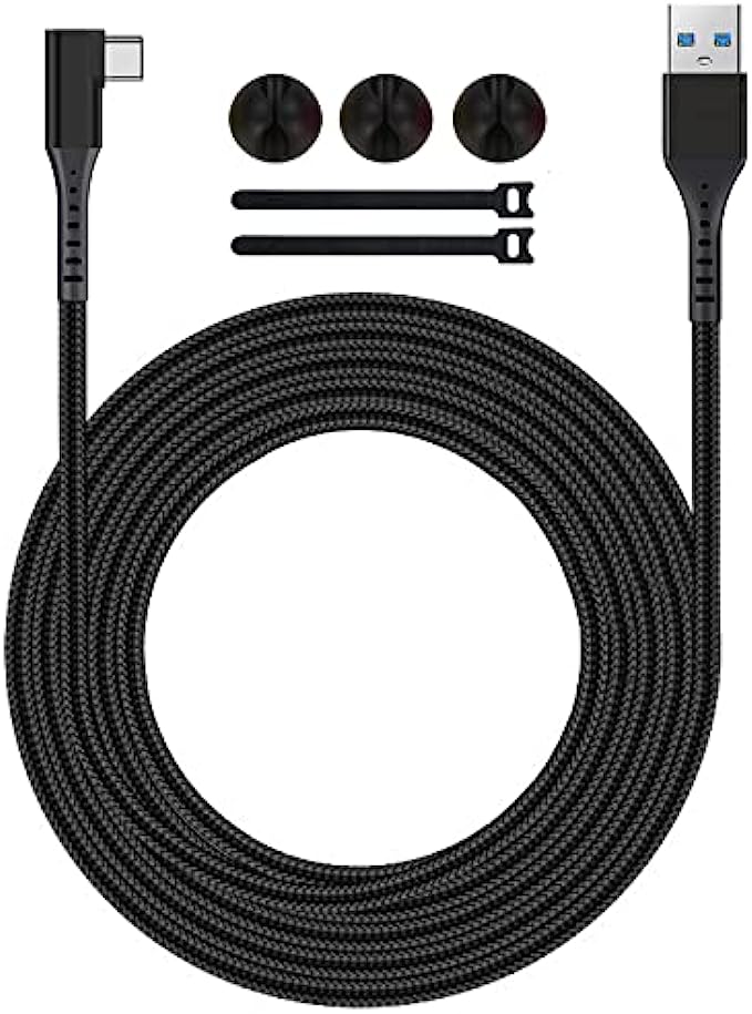 Quest Link Cable 16FT Compatible with Oculus/Meta Quest 2,VR Cable Compatible for Oculus/Meta Quest 2/1 Headset,USB 3.0 A to C,High Speed Data Transfer &amp; Fast Charging,Durable Nylon Braided.