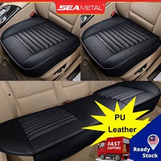SEAMETAL PU Leather Car Seat Covers Interior Auto Seat Protector Pads Heavy Duty 4 Season Universal Seatcover Mat with Front Storage Pocket Bag
