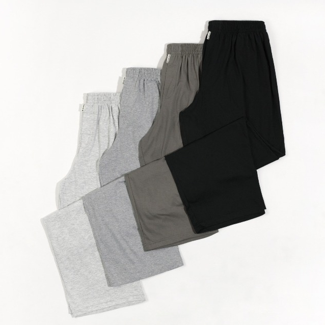 ?? MONOCHROME Home Wear Long Cotton Comfortable Pants Boxers Unisex Men Women Kids Black Lounge Pants